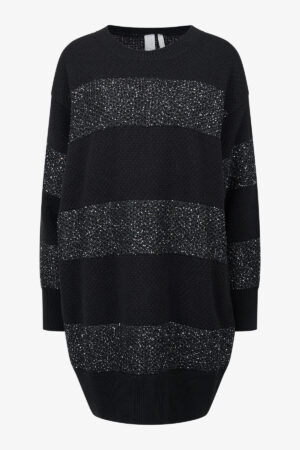 Long Pullover mit Pailletten-Strick