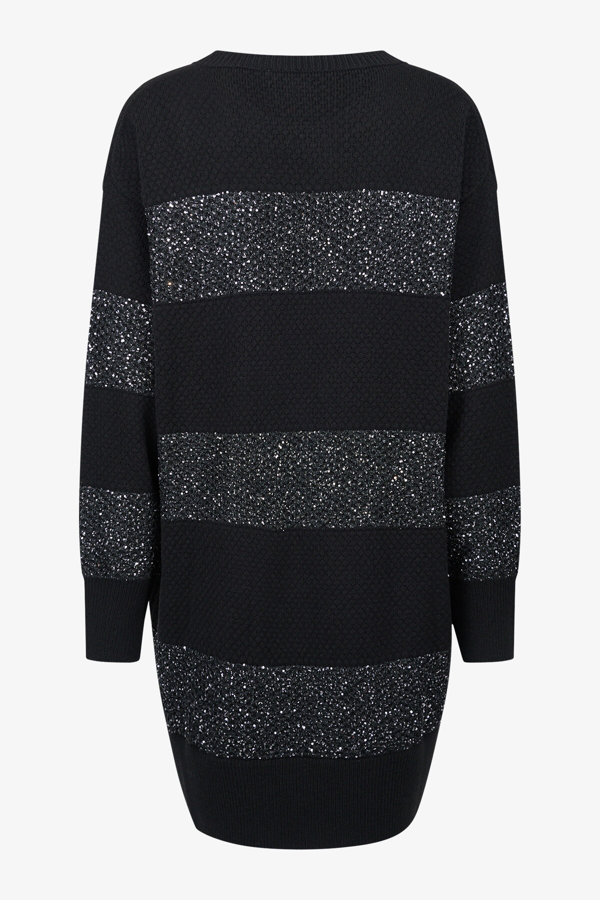 Long Pullover mit Pailletten-Strick – Bild 2