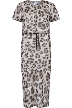 Doppellagiges Mesh-Leo-Kleid